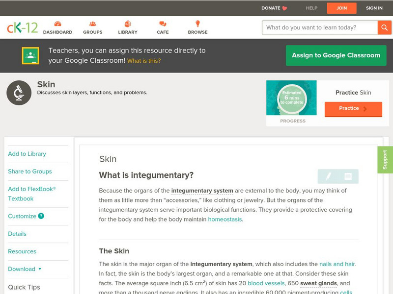 Ck 12: Biology: Skin Unit Plan Ck 12: Biology: Skin Unit Plan