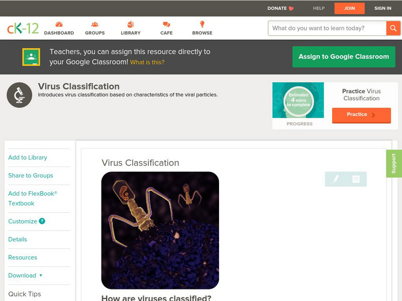 Ck 12: Biology: Virus Classification Unit Plan