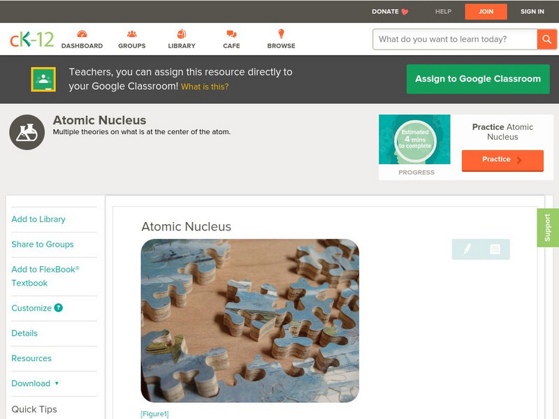 Ck 12: Chemistry: Atomic Nucleus Unit Plan Ck 12: Chemistry: Atomic Nucleus Unit Plan