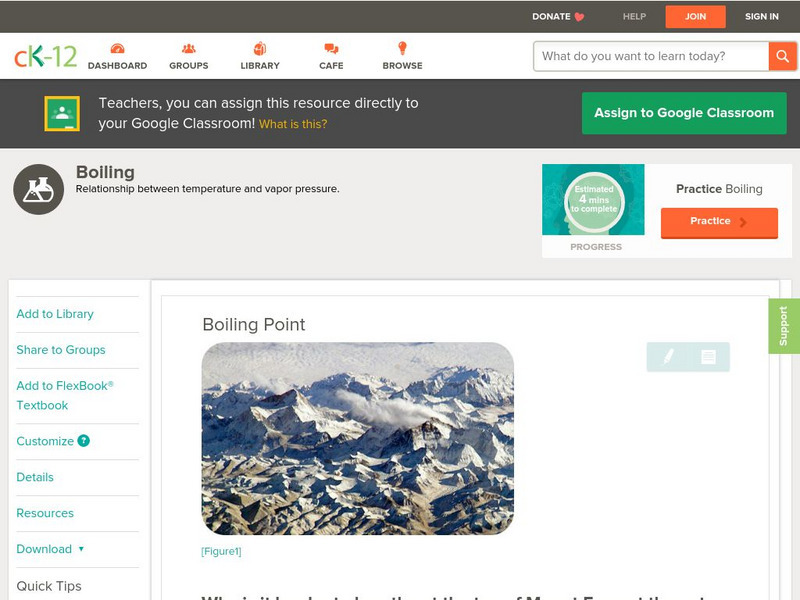 Ck 12: Chemistry: Boiling Unit Plan