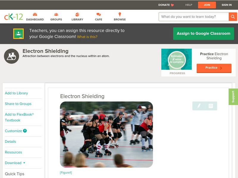 Ck 12: Chemistry: Electron Shielding Unit Plan