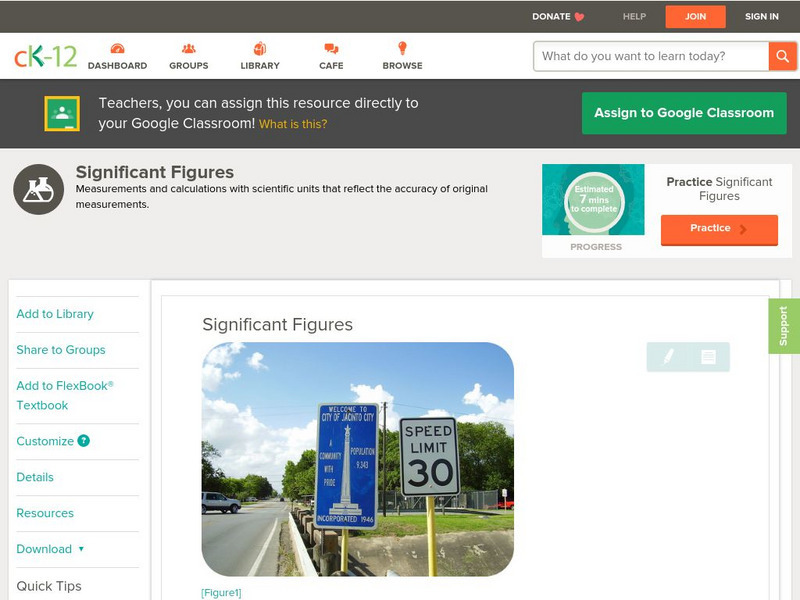 Ck 12: Chemistry: Significant Figures Unit Plan Ck 12: Chemistry: Significant Figures Unit Plan