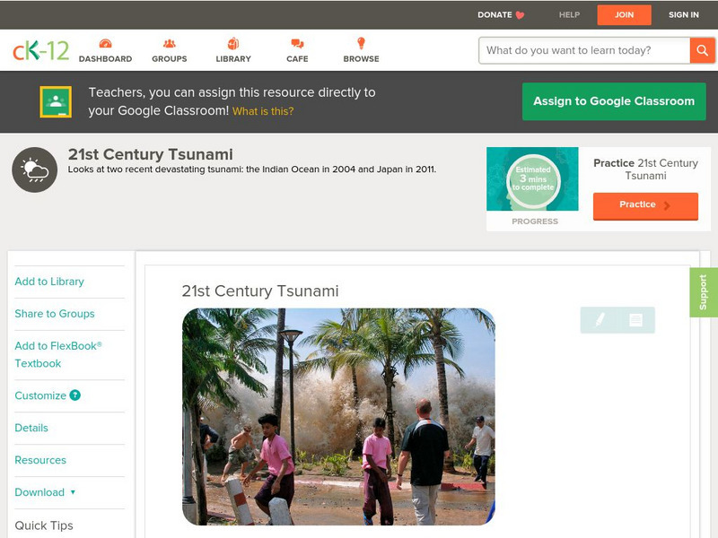 Ck 12: Earth Science: 21st Century Tsunami Unit Plan Ck 12: Earth Science: 21st Century Tsunami Unit Plan