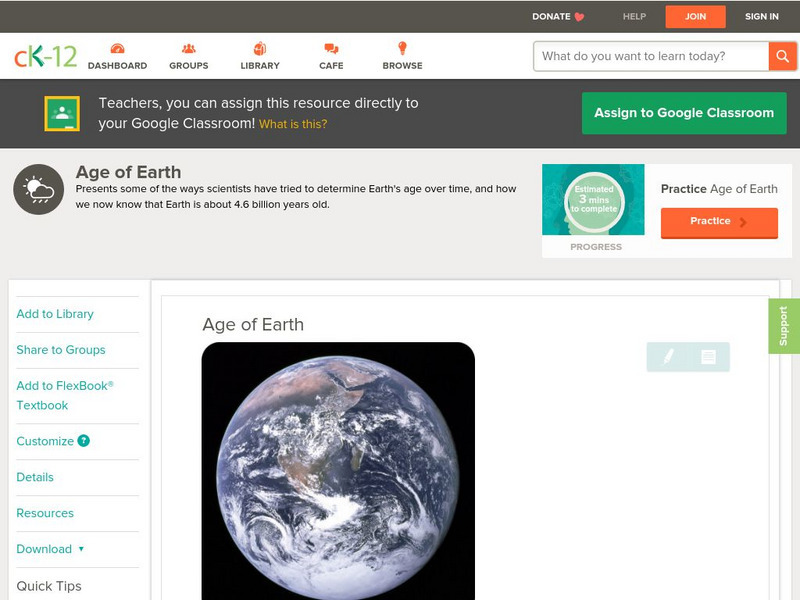 Ck 12: Earth Science: Age of Earth Unit Plan Ck 12: Earth Science: Age of Earth Unit Plan