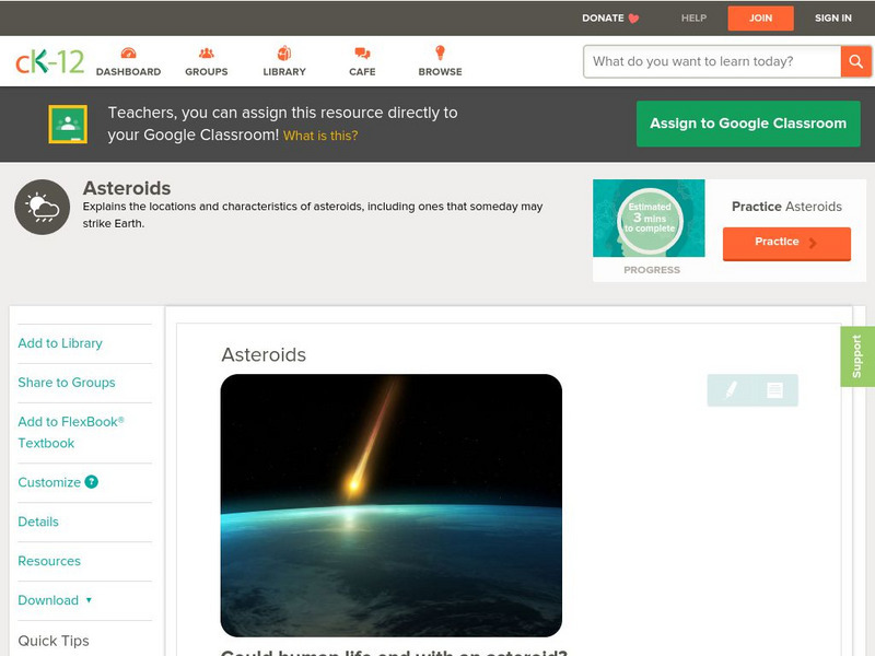 Ck 12: Earth Science: Asteroids Unit Plan Ck 12: Earth Science: Asteroids Unit Plan