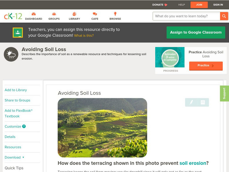 Ck 12: Earth Science: Avoiding Soil Loss Unit Plan Ck 12: Earth Science: Avoiding Soil Loss Unit Plan
