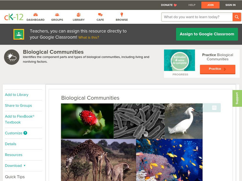 Ck 12: Earth Science: Biological Communities Unit Plan Ck 12: Earth Science: Biological Communities Unit Plan