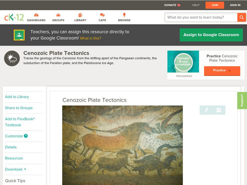 Ck 12: Earth Science: Cenozoic Plate Tectonics Unit Plan Ck 12: Earth Science: Cenozoic Plate Tectonics Unit Plan