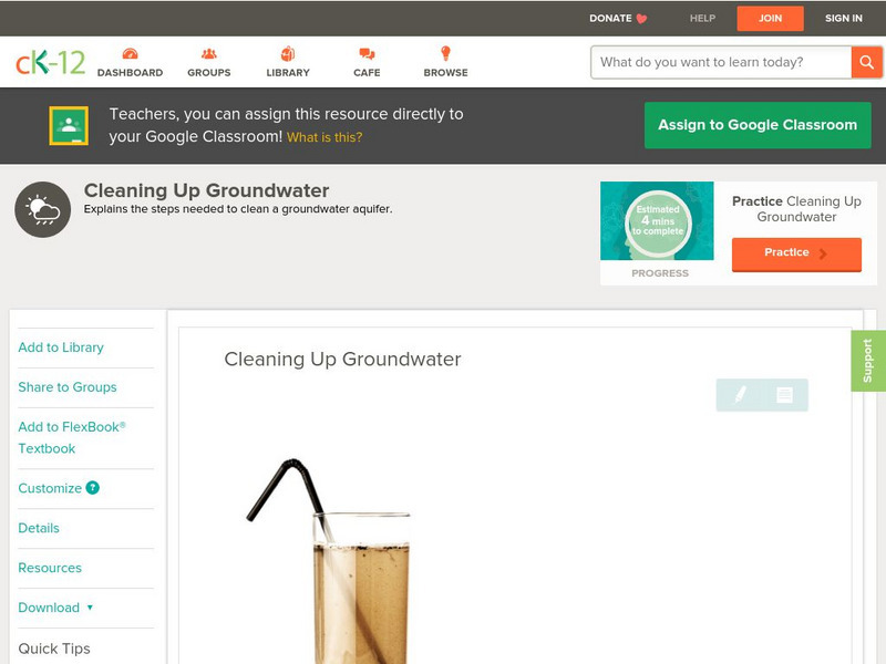 Ck 12: Earth Science: Cleaning Up Groundwater Unit Plan