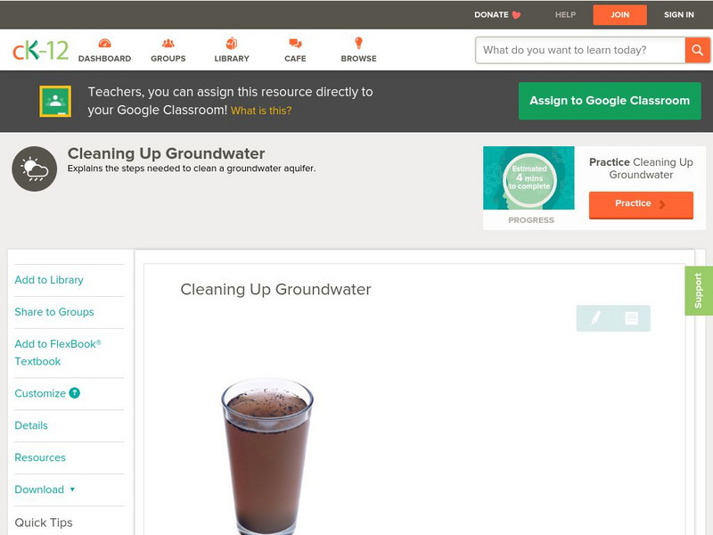 Ck 12: Earth Science: Cleaning Up Groundwater Unit Plan Ck 12: Earth Science: Cleaning Up Groundwater Unit Plan