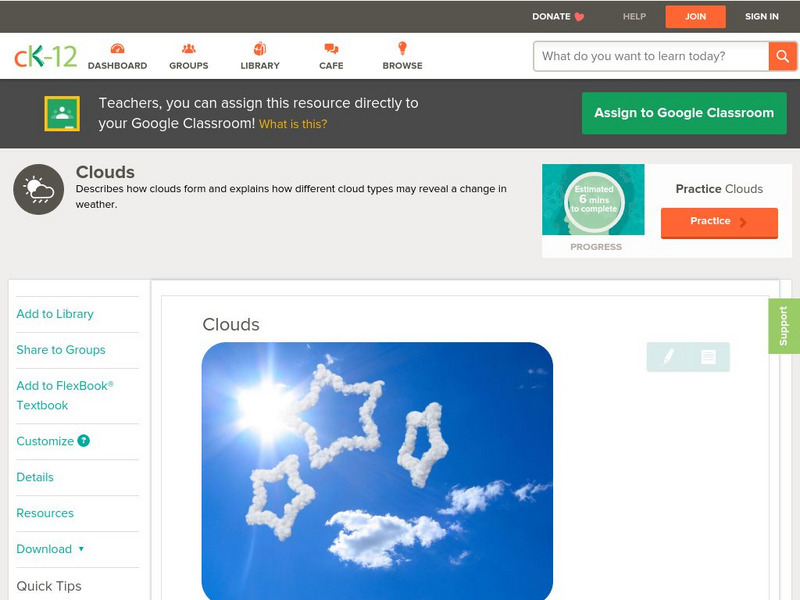 Ck 12: Earth Science: Clouds Unit Plan
