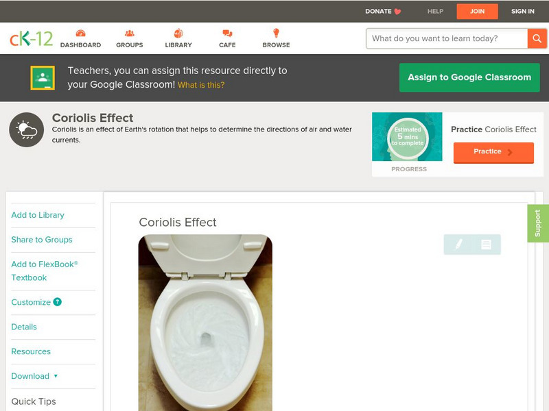Ck 12: Earth Science: Coriolis Effect Unit Plan