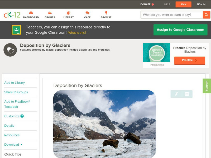 Ck 12: Earth Science: Deposition by Glaciers Unit Plan