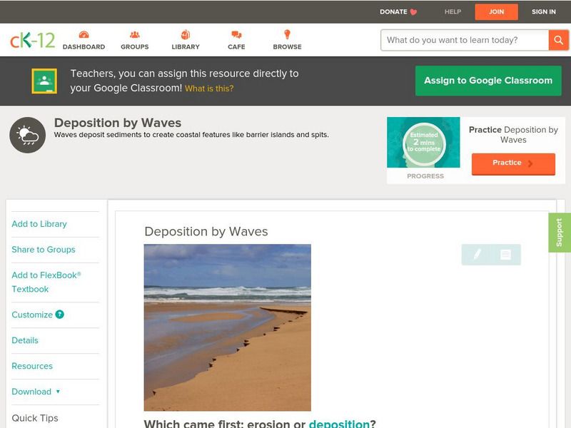 Ck 12: Earth Science: Deposition by Waves Unit Plan