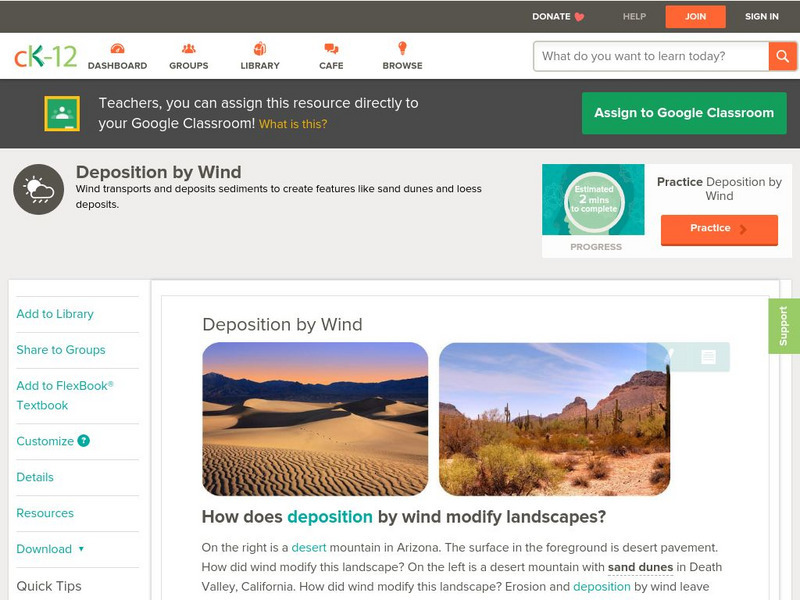 Ck 12: Earth Science: Deposition by Wind Unit Plan Ck 12: Earth Science: Deposition by Wind Unit Plan