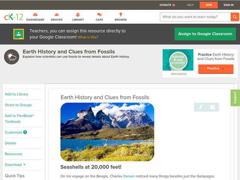 Ck 12: Earth Science: Earth History and Clues From Fossils Unit Plan Ck 12: Earth Science: Earth History and Clues From Fossils Unit Plan