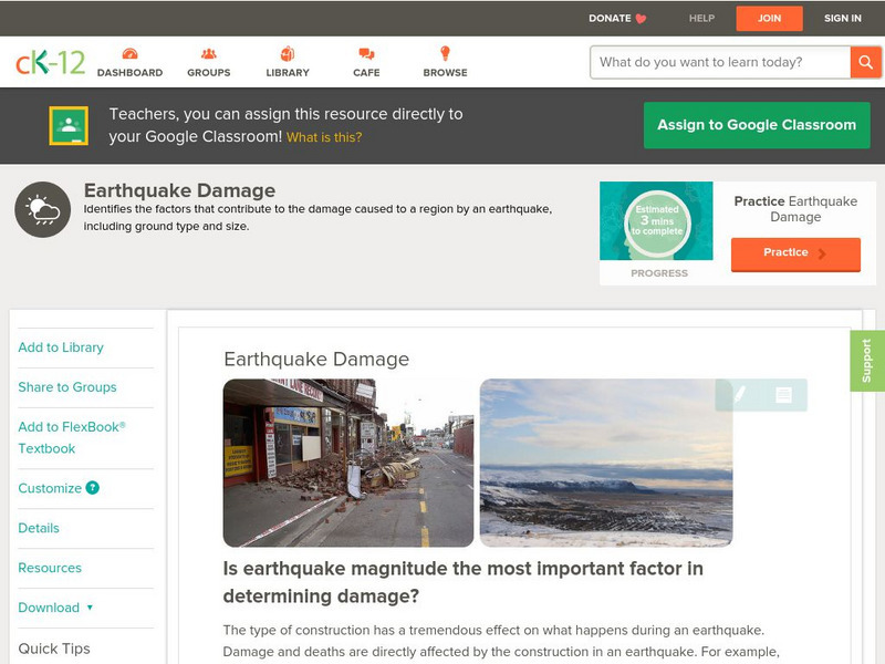 Ck 12: Earth Science: Earthquake Damage Unit Plan Ck 12: Earth Science: Earthquake Damage Unit Plan
