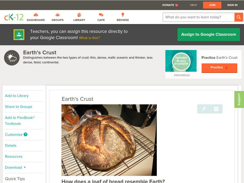 Ck 12: Earth Science: Earth's Crust Unit Plan Ck 12: Earth Science: Earth's Crust Unit Plan