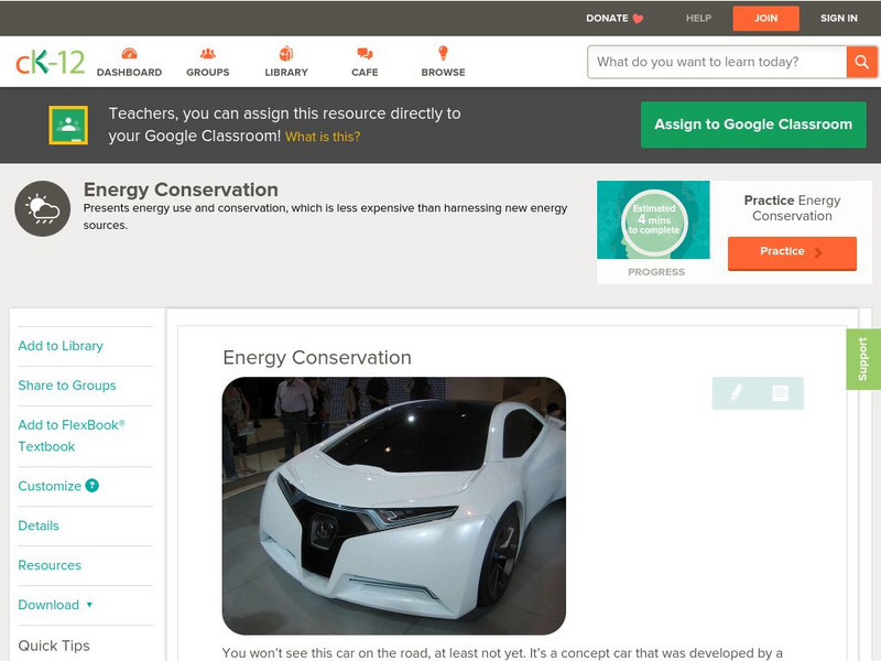 Ck 12: Earth Science: Energy Conservation Unit Plan Ck 12: Earth Science: Energy Conservation Unit Plan