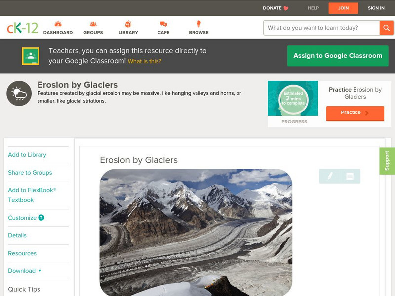 Ck 12: Earth Science: Erosion by Glaciers Unit Plan Ck 12: Earth Science: Erosion by Glaciers Unit Plan