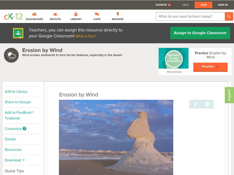Ck 12: Earth Science: Erosion by Wind Unit Plan Ck 12: Earth Science: Erosion by Wind Unit Plan
