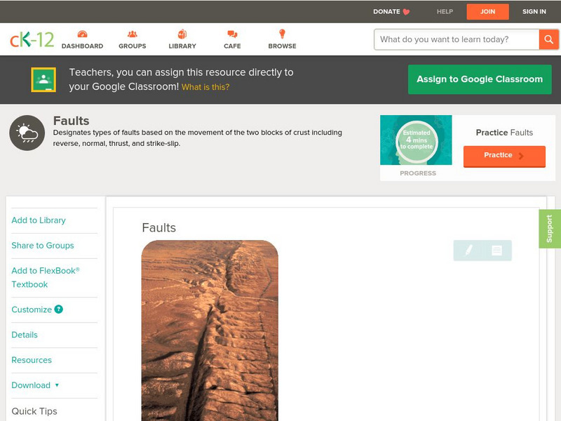 Ck 12: Earth Science: Faults Unit Plan Ck 12: Earth Science: Faults Unit Plan