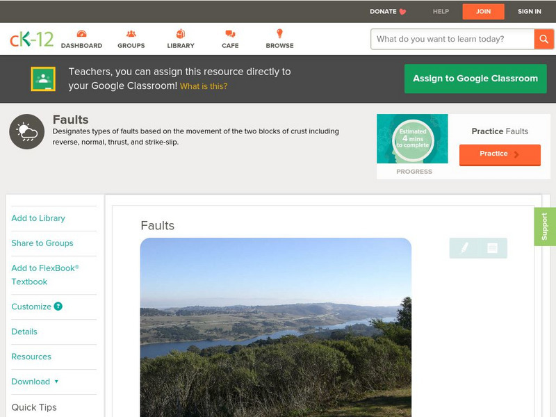 Ck 12: Earth Science: Faults Unit Plan Ck 12: Earth Science: Faults Unit Plan