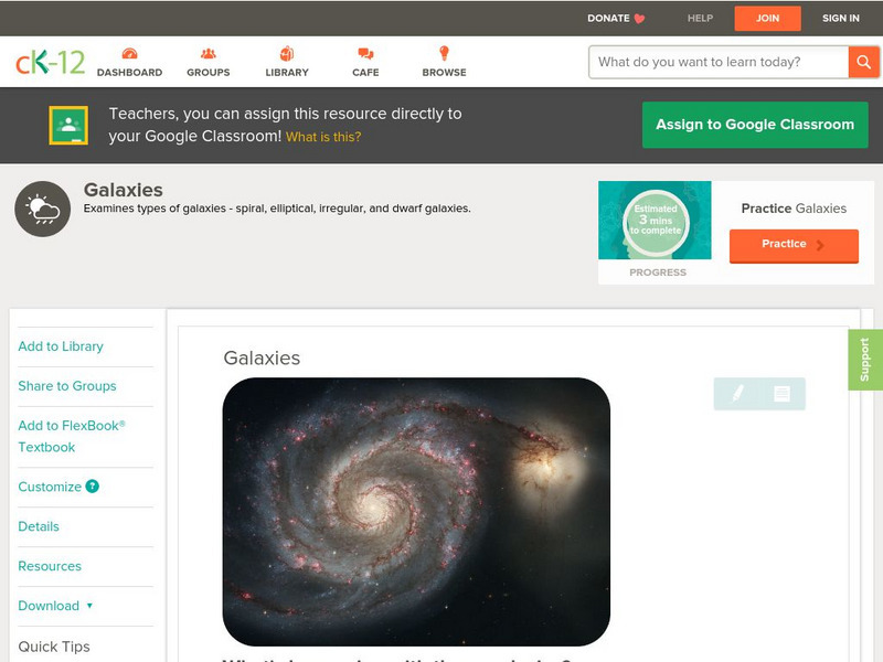 Ck 12: Earth Science: Galaxies Unit Plan Ck 12: Earth Science: Galaxies Unit Plan