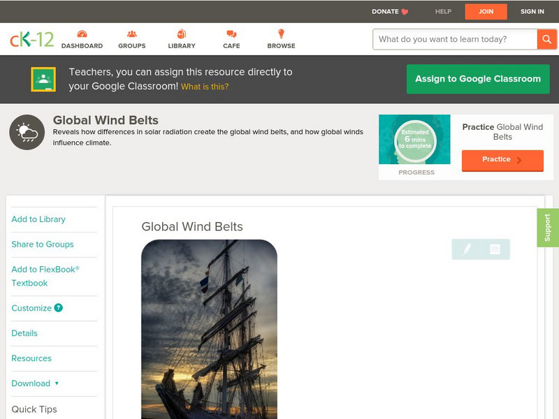 Ck 12: Earth Science: Global Wind Belts Unit Plan Ck 12: Earth Science: Global Wind Belts Unit Plan