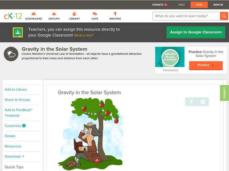 Ck 12: Earth Science: Gravity in the Solar System Unit Plan Ck 12: Earth Science: Gravity in the Solar System Unit Plan