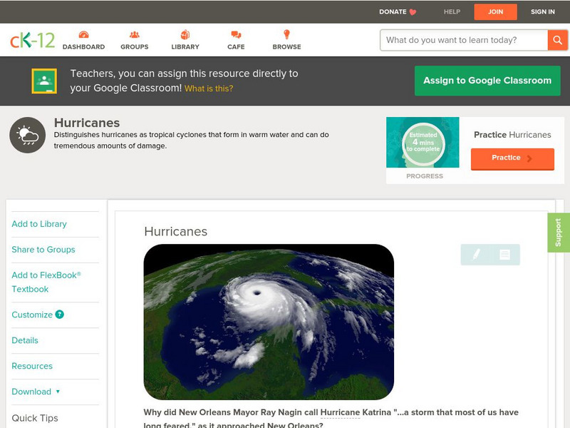 Ck 12: Earth Science: Hurricanes Unit Plan Ck 12: Earth Science: Hurricanes Unit Plan