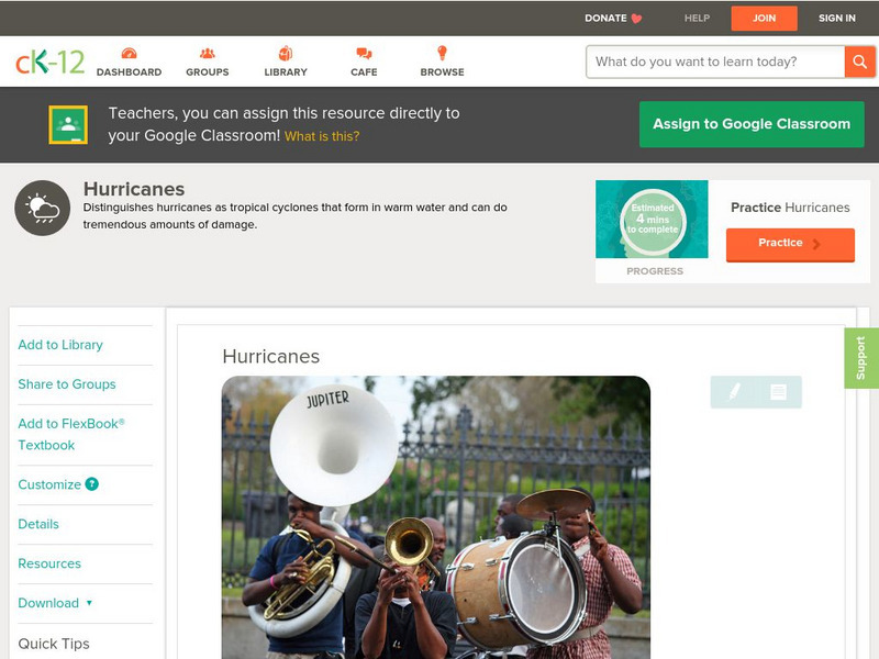Ck 12: Earth Science: Hurricanes Unit Plan Ck 12: Earth Science: Hurricanes Unit Plan