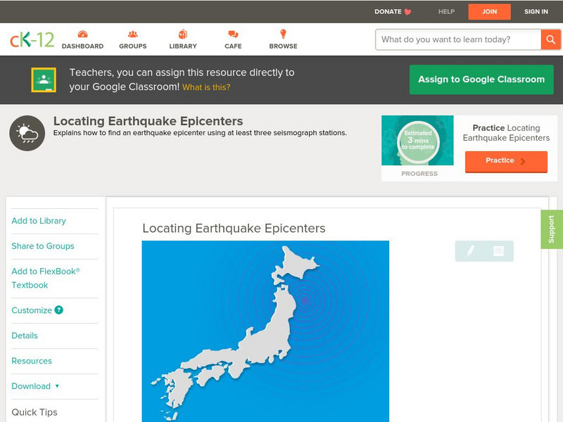 Ck 12: Earth Science: Locating Earthquake Epicenters Unit Plan Ck 12: Earth Science: Locating Earthquake Epicenters Unit Plan