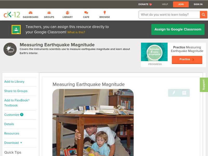 Ck 12: Earth Science: Measuring Earthquake Magnitude Unit Plan Ck 12: Earth Science: Measuring Earthquake Magnitude Unit Plan