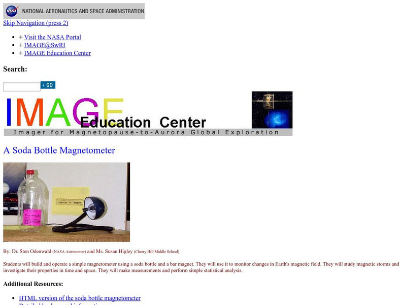 Nasa: Image Science Center: Soda Bottle Magnetometer Activity Nasa: Image Science Center: Soda Bottle Magnetometer Activity