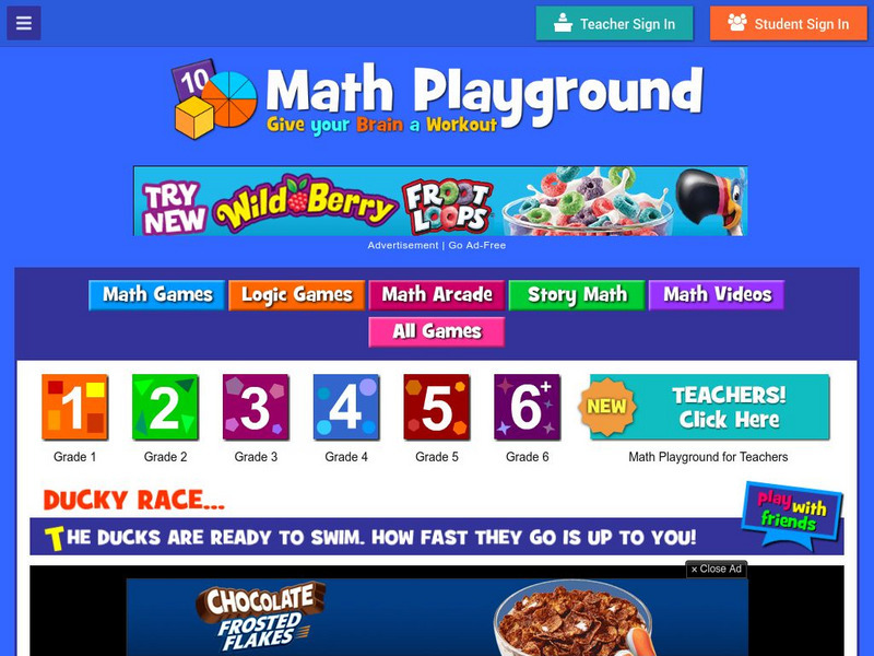Math Playground: Ducky Race Interactive
