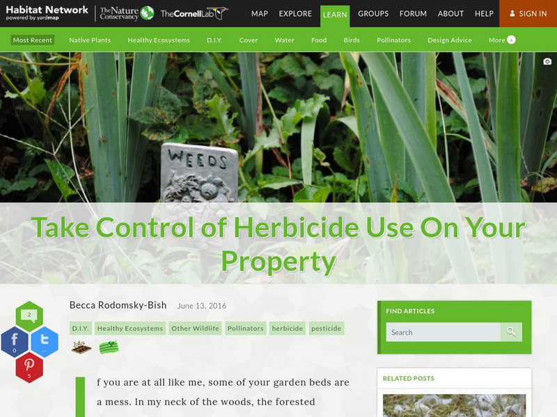 Habitat Network: Take Control of Herbicide Use on Your Property Article Habitat Network: Take Control of Herbicide Use on Your Property Article