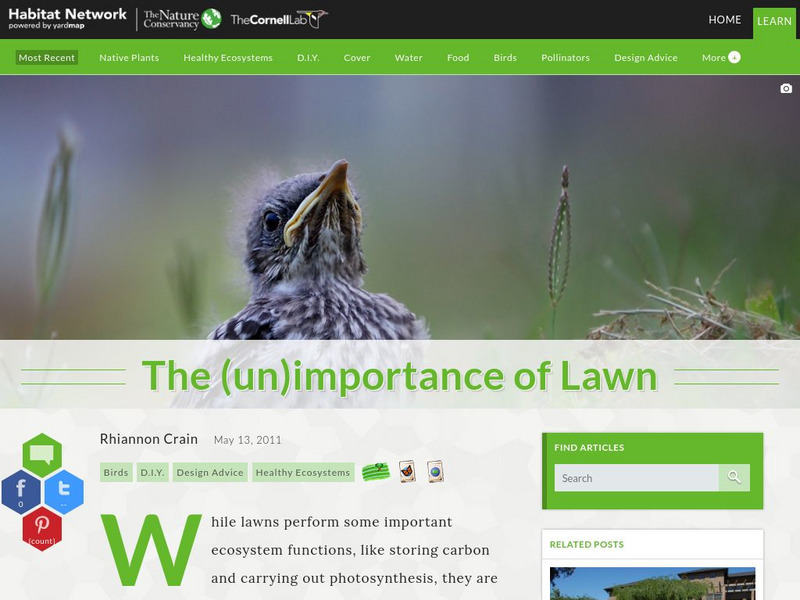 Habitat Network: The (Un)importance of Lawn Article Habitat Network: The (Un)importance of Lawn Article
