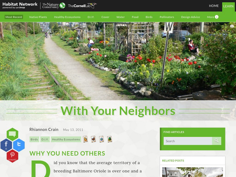 Habitat Network: With Your Neighbors Article Habitat Network: With Your Neighbors Article