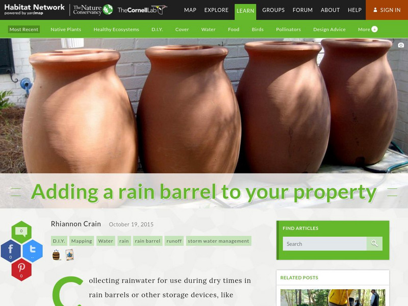 Habitat Network: Adding a Rain Barrel to Your Property Article Habitat Network: Adding a Rain Barrel to Your Property Article