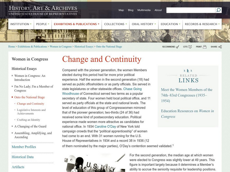 History, Art, and Archives: Us House of Representatives: Change and Continuity Website History, Art, and Archives: Us House of Representatives: Change and Continuity Website