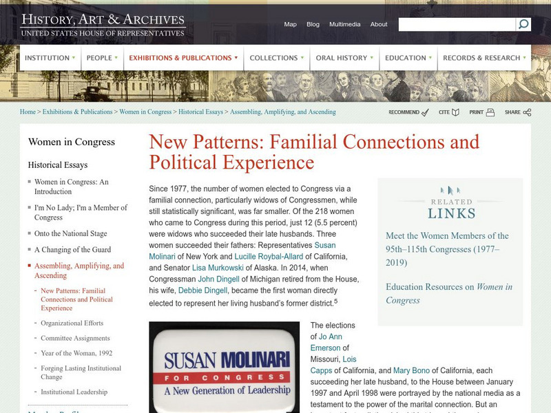 History, Art, and Archives: Familial Connections and Political Experience Website History, Art, and Archives: Familial Connections and Political Experience Website