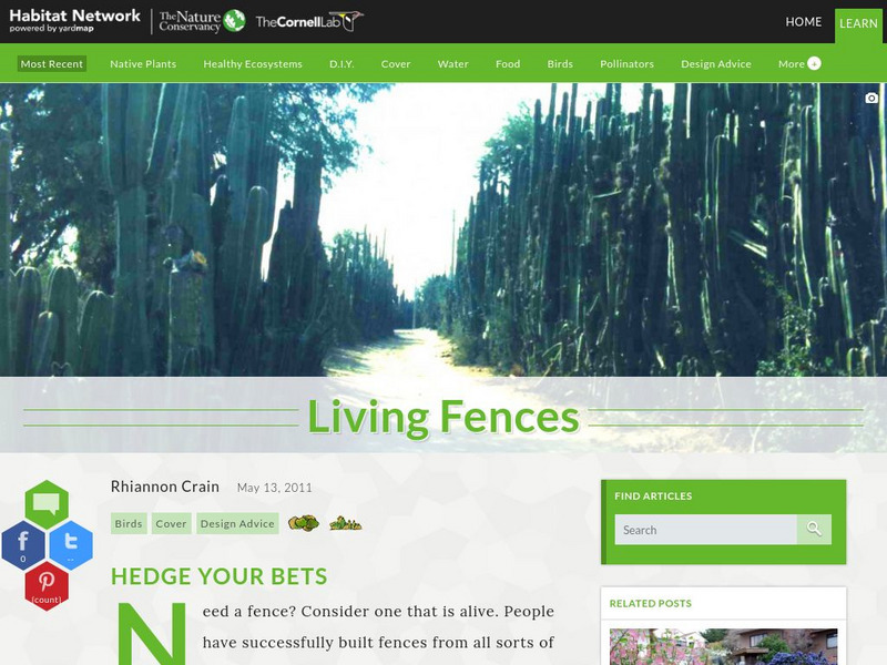 Habitat Network: Living Fences Article Habitat Network: Living Fences Article