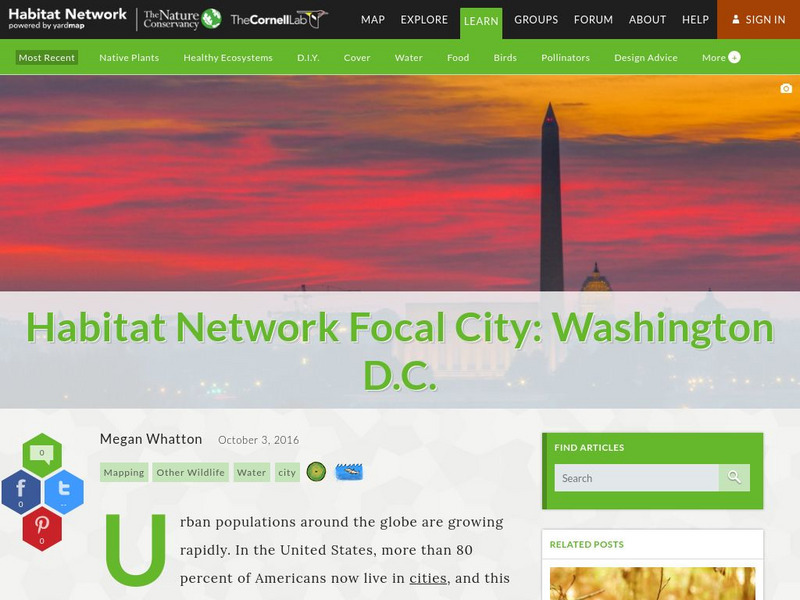Habitat Network: Habitat Network Focal City: Washington d.c. Article Habitat Network: Habitat Network Focal City: Washington d.c. Article