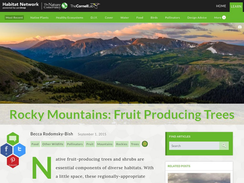 Habitat Network: Rocky Mountains: Fruit Producing Trees Article Habitat Network: Rocky Mountains: Fruit Producing Trees Article