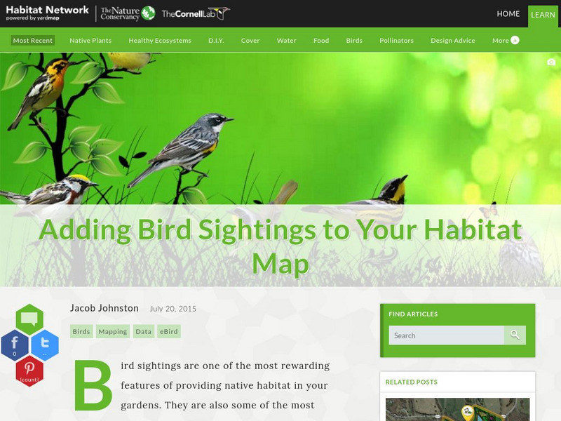 Habitat Network: Adding Bird Sightings to Your Habitat Map Article Habitat Network: Adding Bird Sightings to Your Habitat Map Article