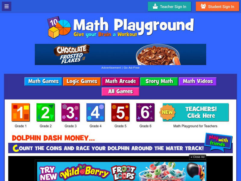 Math Playground: Dolphin Dash Money Interactive Math Playground: Dolphin Dash Money Interactive