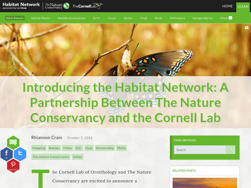 Habitat Network: Nature Conservancy and Cornell Lab Partnership Article Habitat Network: Nature Conservancy and Cornell Lab Partnership Article