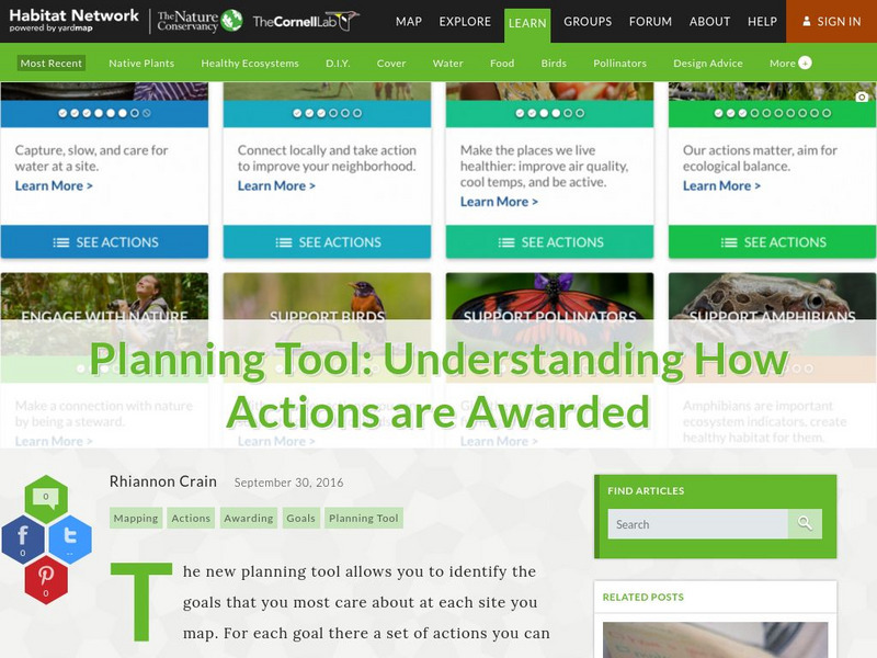 Habitat Network: Planning Tool: Understanding How Actions Are Awarded Article Habitat Network: Planning Tool: Understanding How Actions Are Awarded Article
