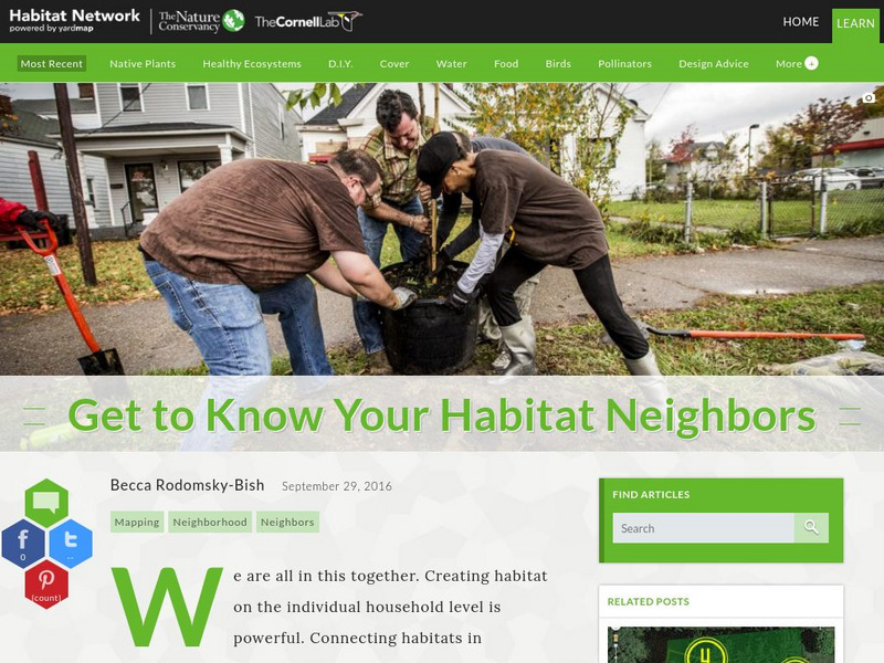 Habitat Network: Get to Know Your Habitat Neighbors Article Habitat Network: Get to Know Your Habitat Neighbors Article